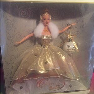 Barbie in Sparkling Gold Gown with White Fur